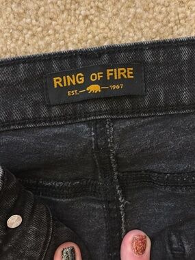 Mens ring of fire black slim jeans 31x30